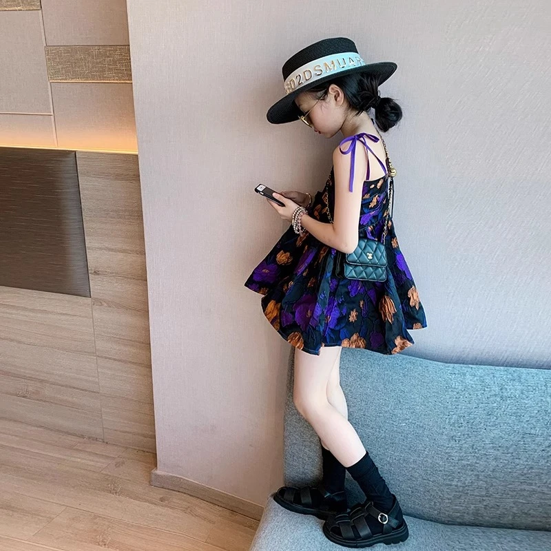 女童夏装连衣裙2025新款儿童夏天洋气炸街公主裙女大童夏季吊带裙