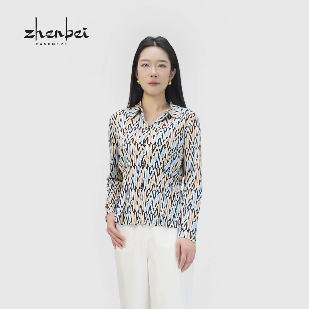 ZB/珍贝夏季新品 九分袖女衬衫时尚休闲气质/45920