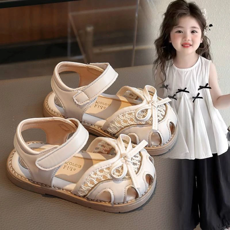 女童凉鞋2025夏季新款小女孩包头公主鞋软底韩版女宝洋气配礼服鞋