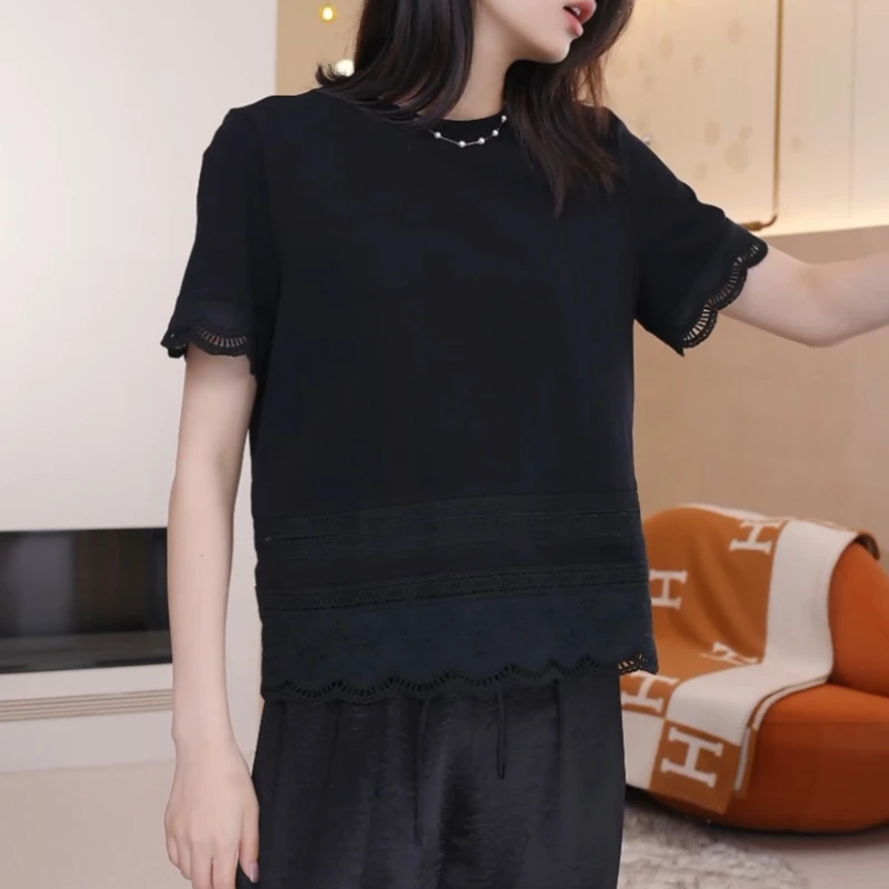 【苏打水】2025新款夏季气质显瘦欧若风T恤LK2503290