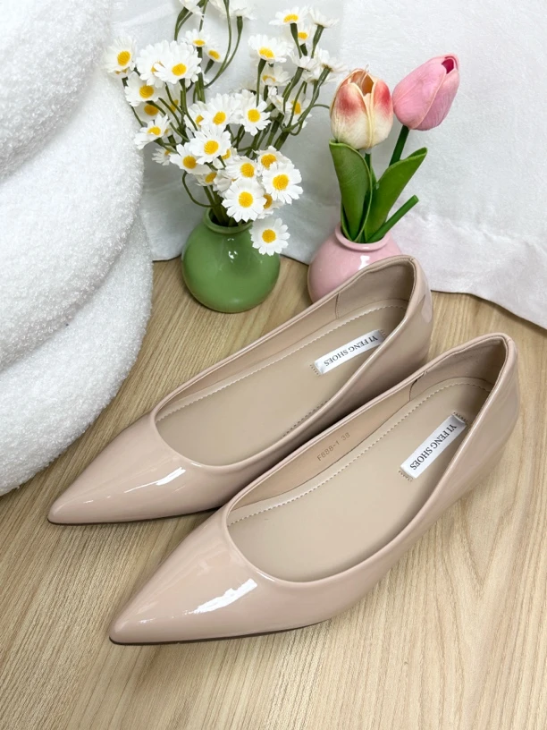 裸色尖头单鞋增高5厘米浅口露趾缝性感纯欲温柔气质简约通勤单鞋