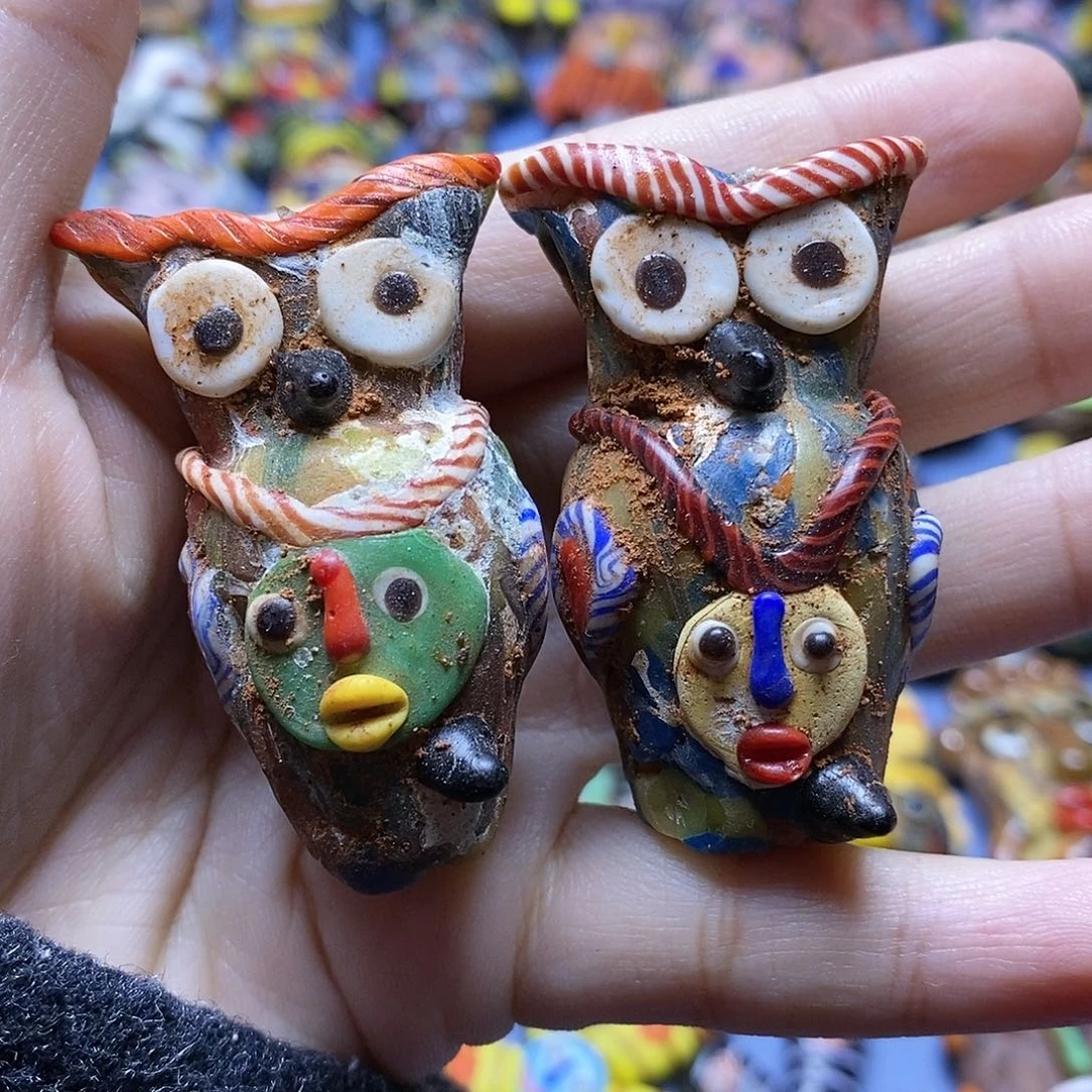 颈饰琉璃微瑕猫头鹰哇一组不退换011