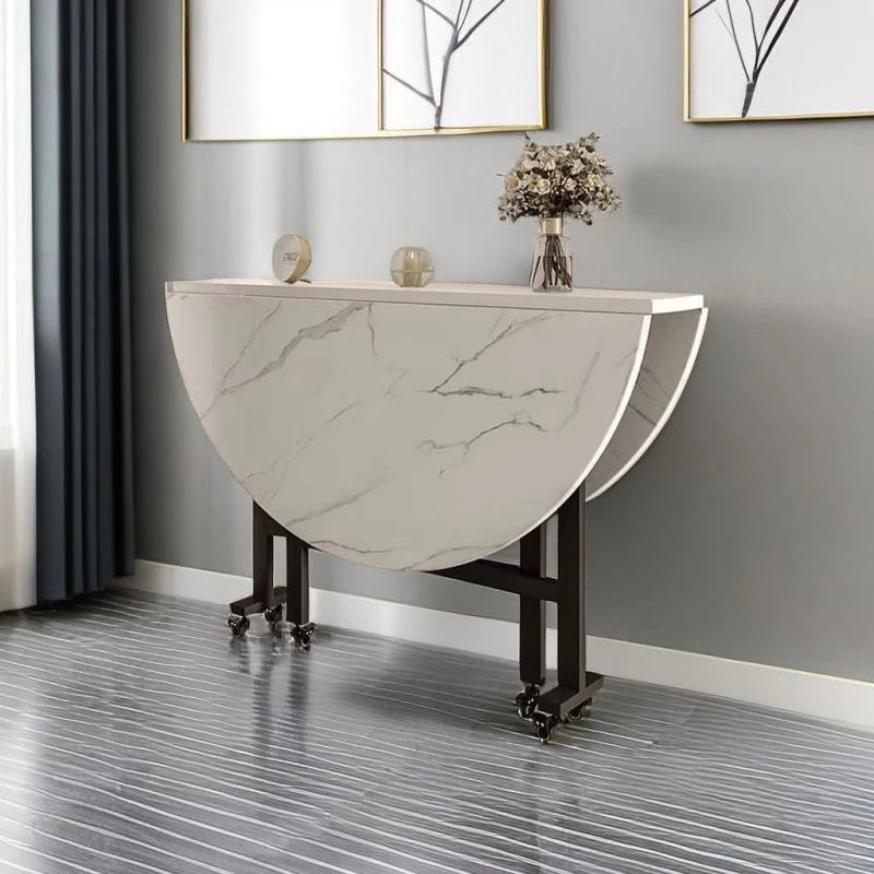 圆形桌子饭桌创意农村餐桌可移动折叠大圆桌家用简易小户型折叠桌