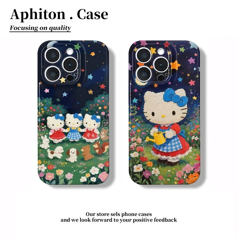 奥菲顿夜空浇花凯蒂适用苹果17pro手机壳华为P70vivo小米15oppo套