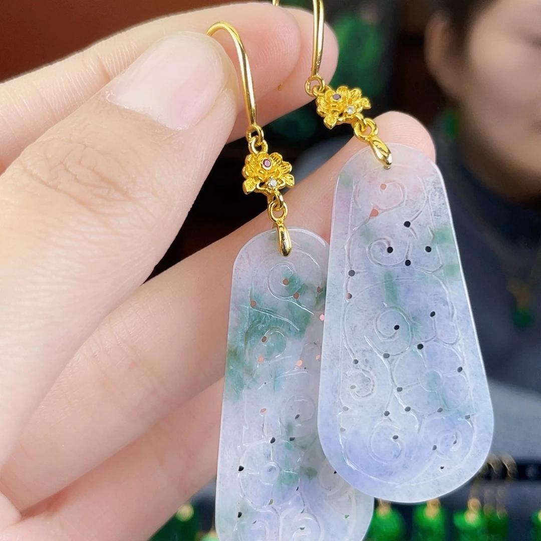 翡翠未镶嵌耳饰饰品