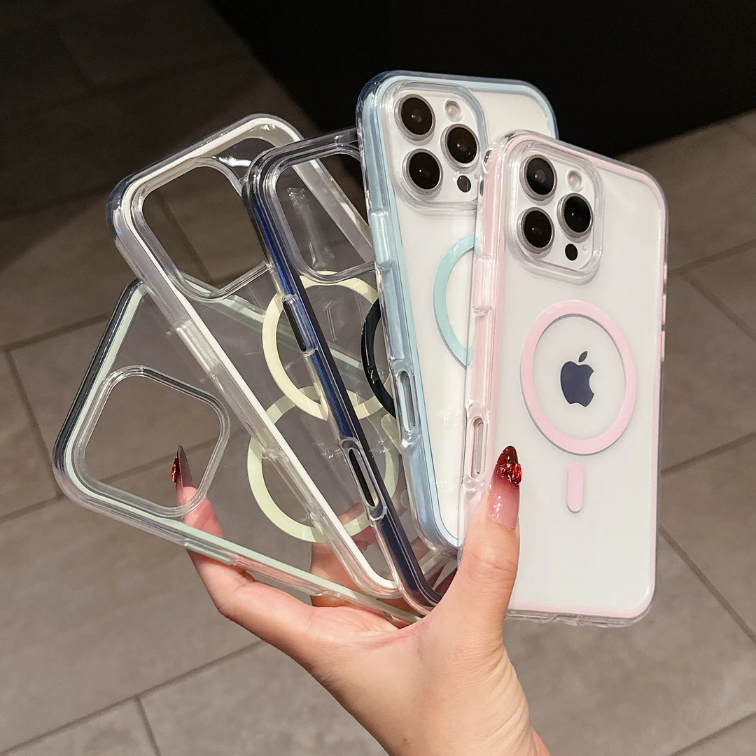 tpu二合一磁吸壳适用苹果16promax手机壳iPhone15/14透明防摔气囊