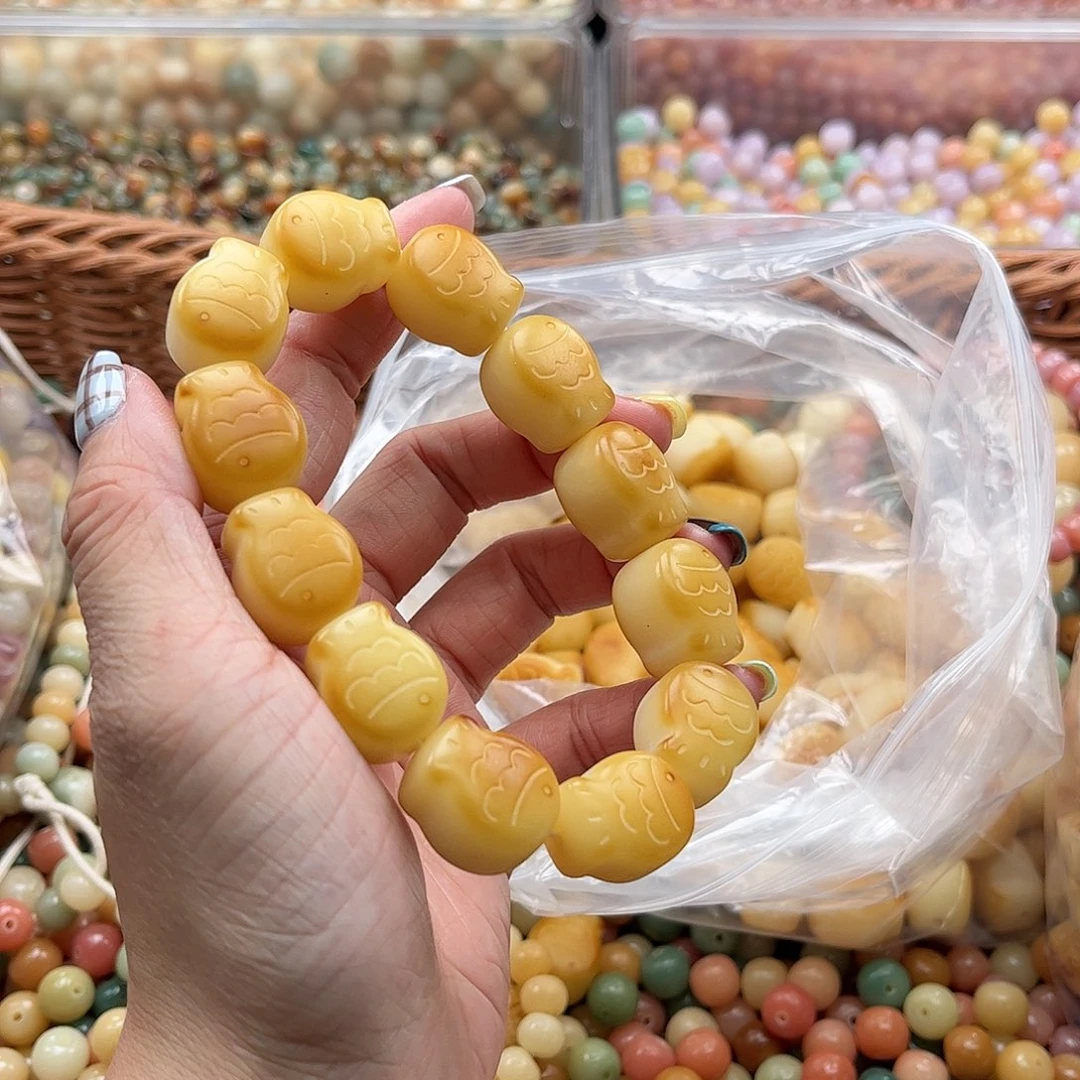 白玉菩提吊坠c/16mm/15颗鱼