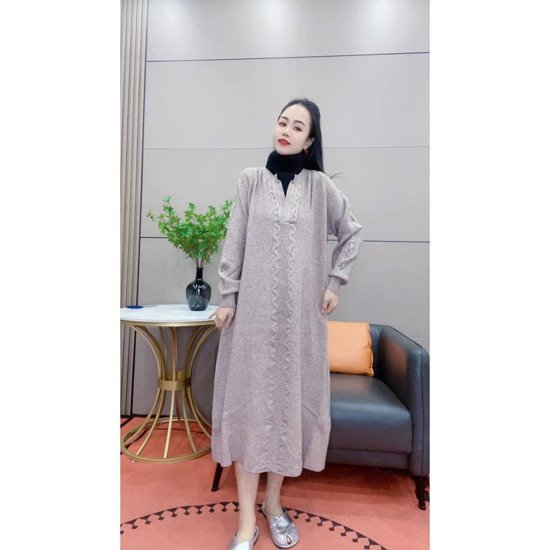 3602 秋冬新款针织打底裙大码女装连衣裙显瘦裙子