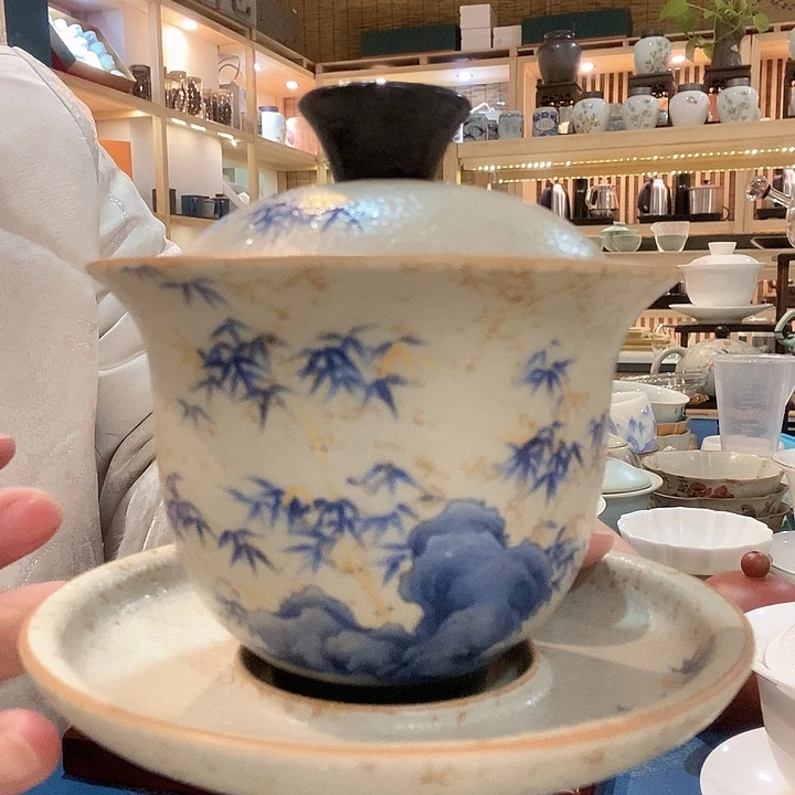 火石烧盖碗瓷器瓷