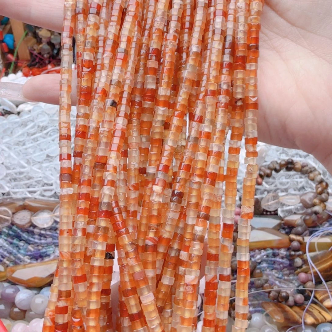 玛瑙/玉髓珠宝半成品未镶嵌红玛瑙直切一条卡4