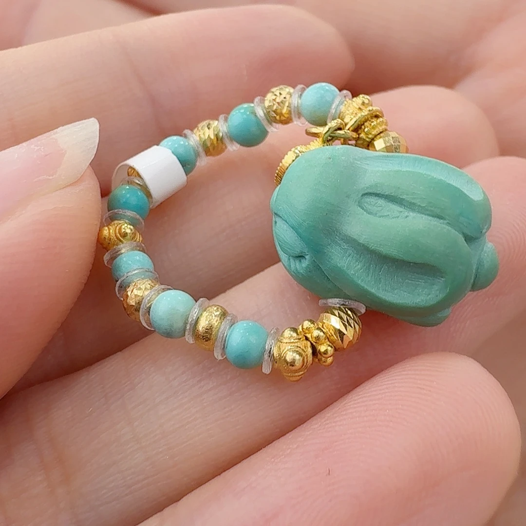 绿松石18K金镶嵌珠宝奇石