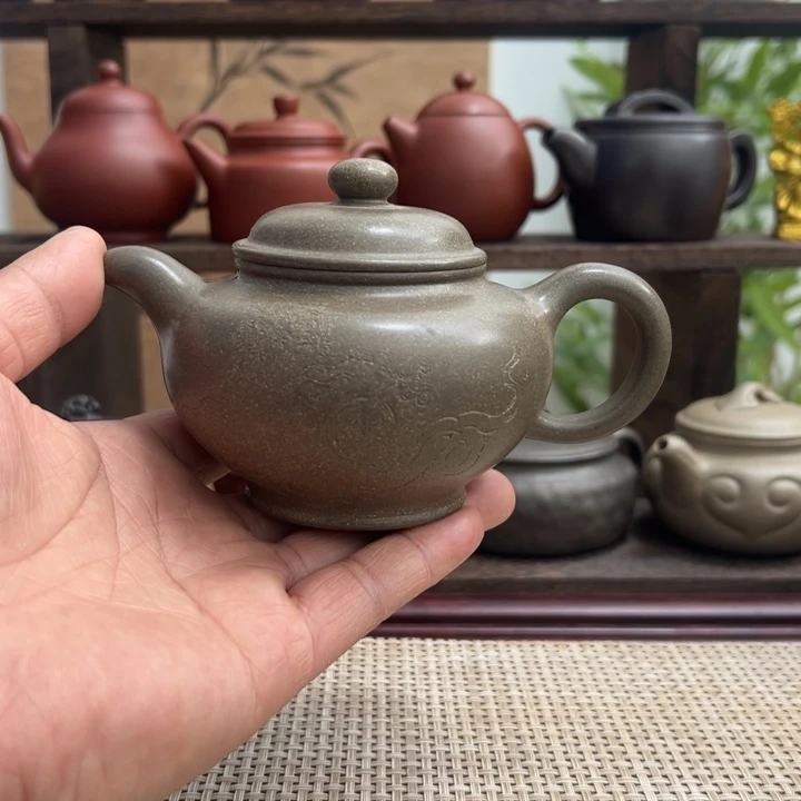 茶壶紫砂宜兴原矿紫砂半手青段220CC