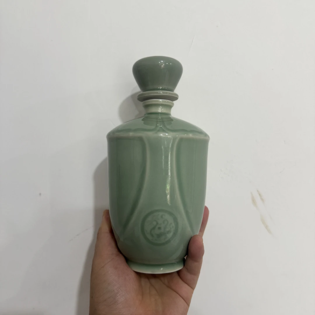 耀州窑残次天人十二载酒瓶1个