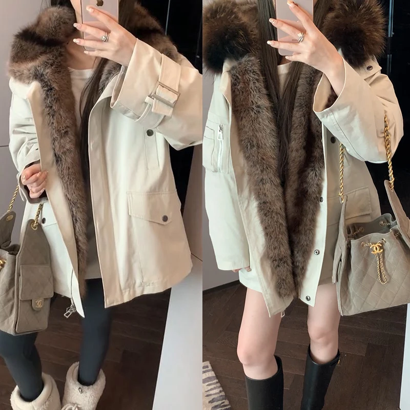 【mimius】&游鹿鹿 毛毛派克廓形工装外套 汉服()F12202