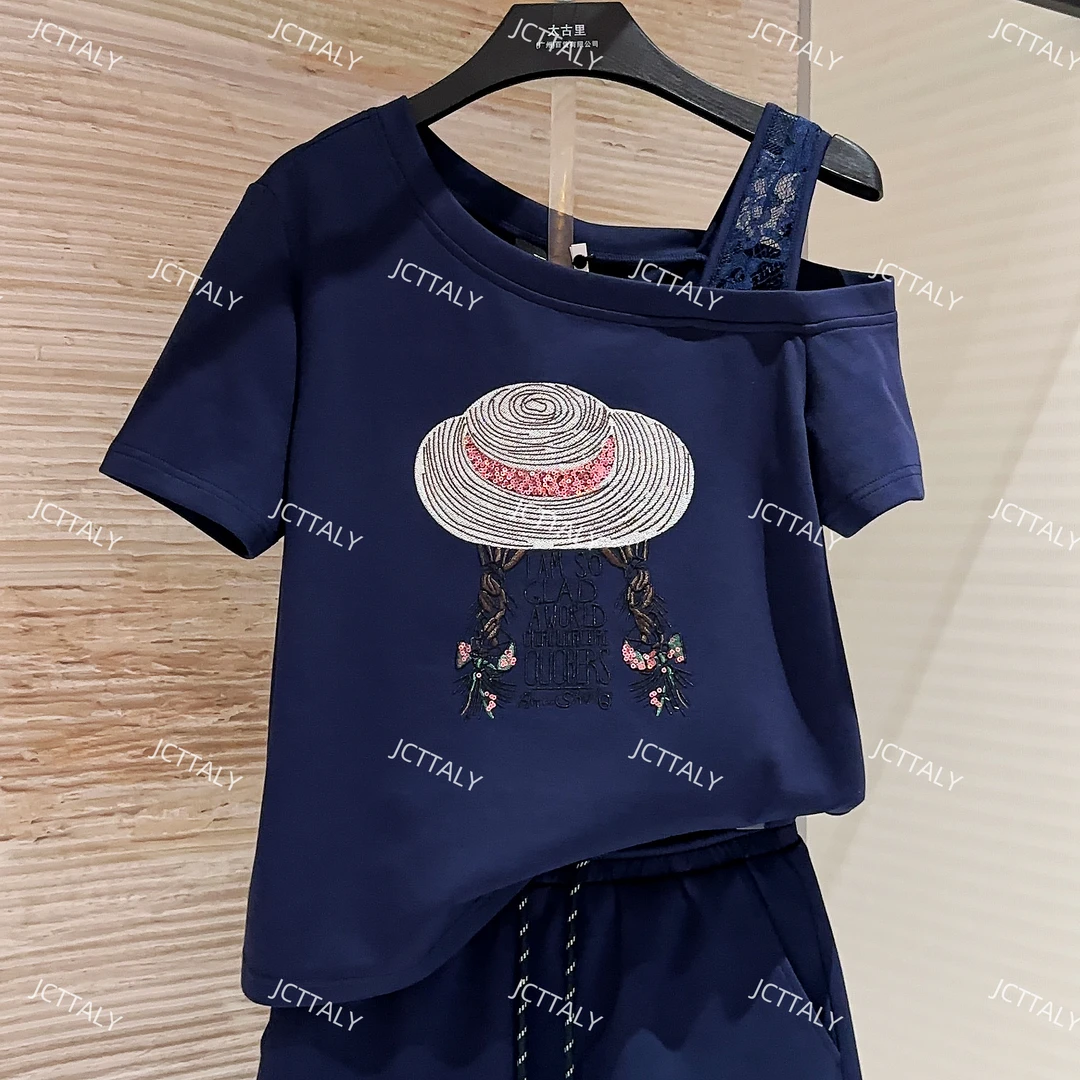 【宠粉价】草帽女孩休闲百搭气质大码微胖显瘦两件套裙裤TZ-233