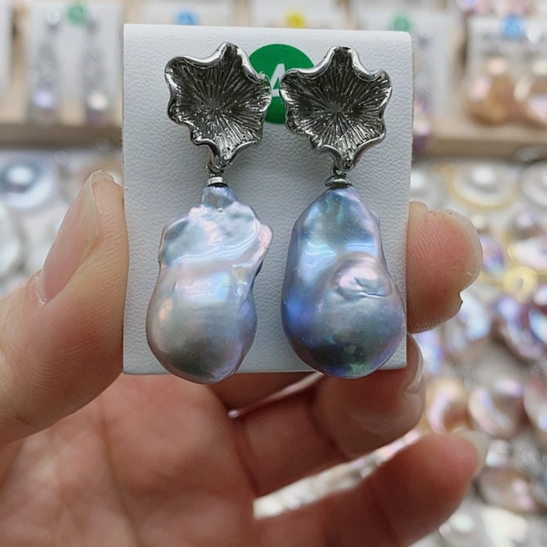 【闪购商品】淡水珍珠耳饰银S925镶嵌