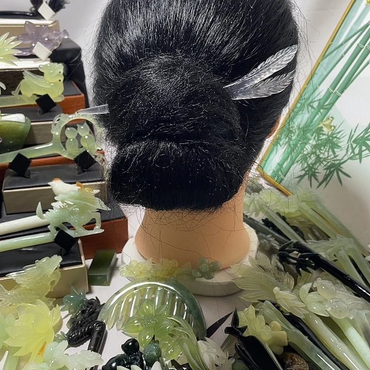 蛇纹石玉合金发饰