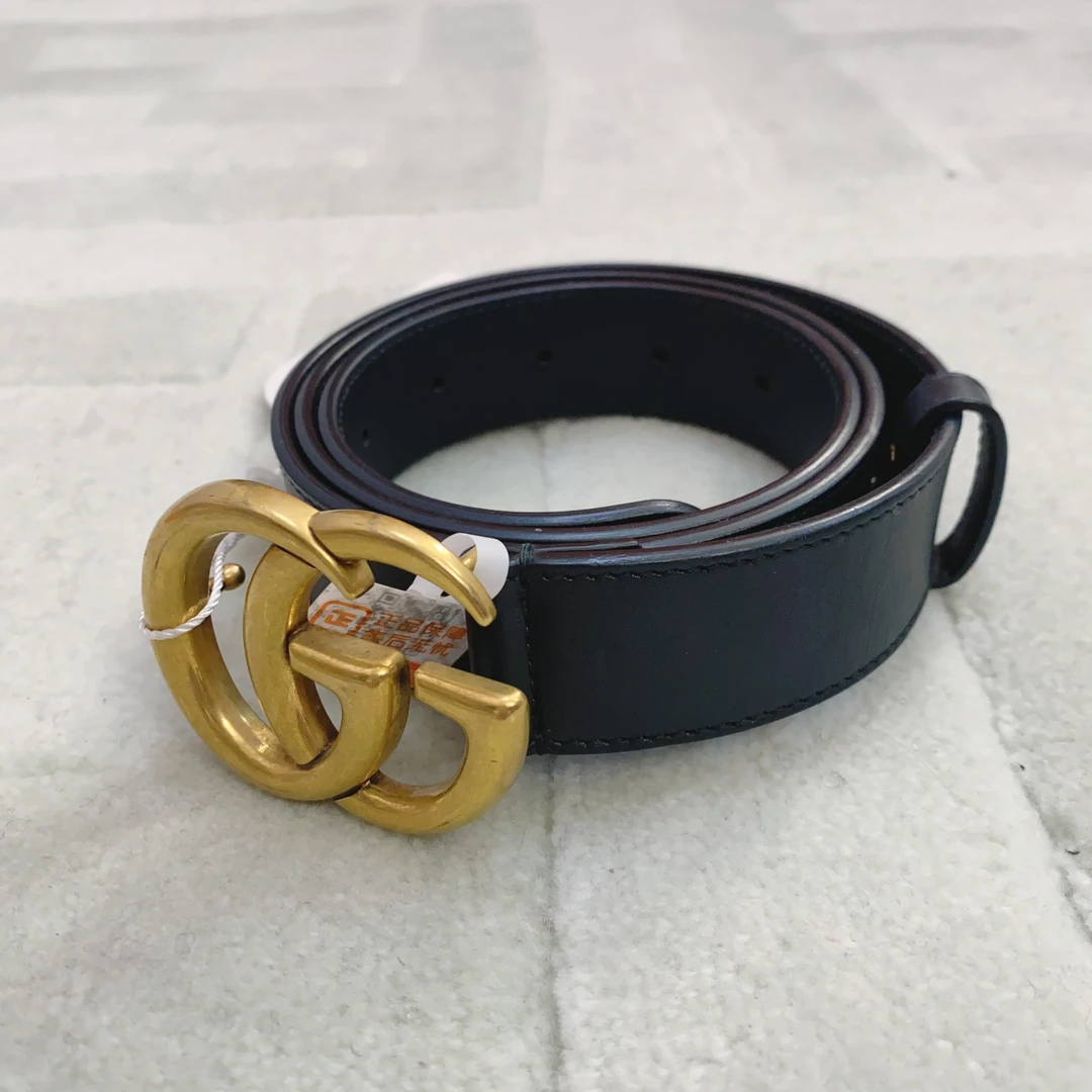 95新 GUCCI/古驰 麦殿/牛皮双g字母腰带85*34cm/241223WGY8FA3