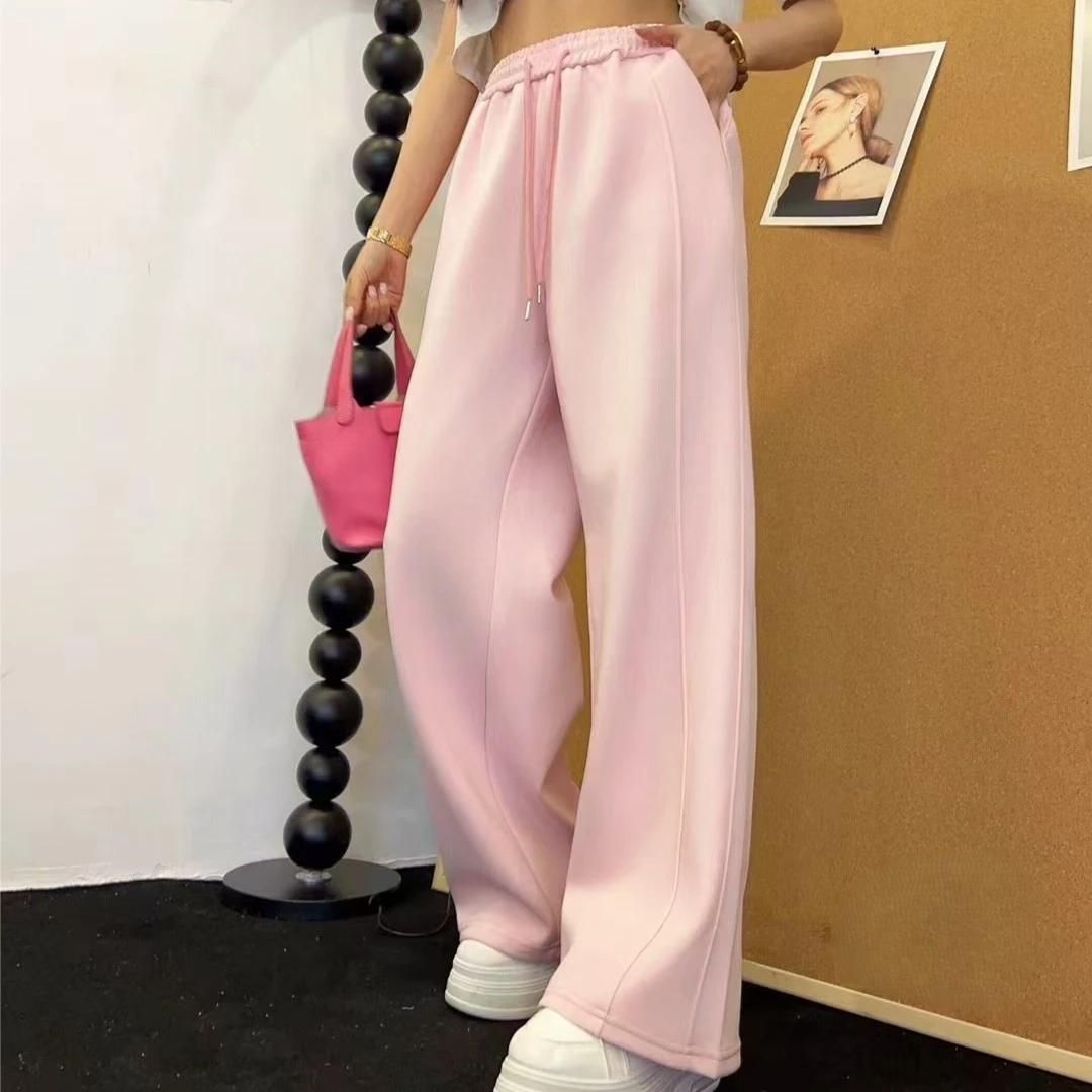 春季拖地裤-甜 3674时尚糖果色系潮流显瘦百搭款胖MM大码女装新款