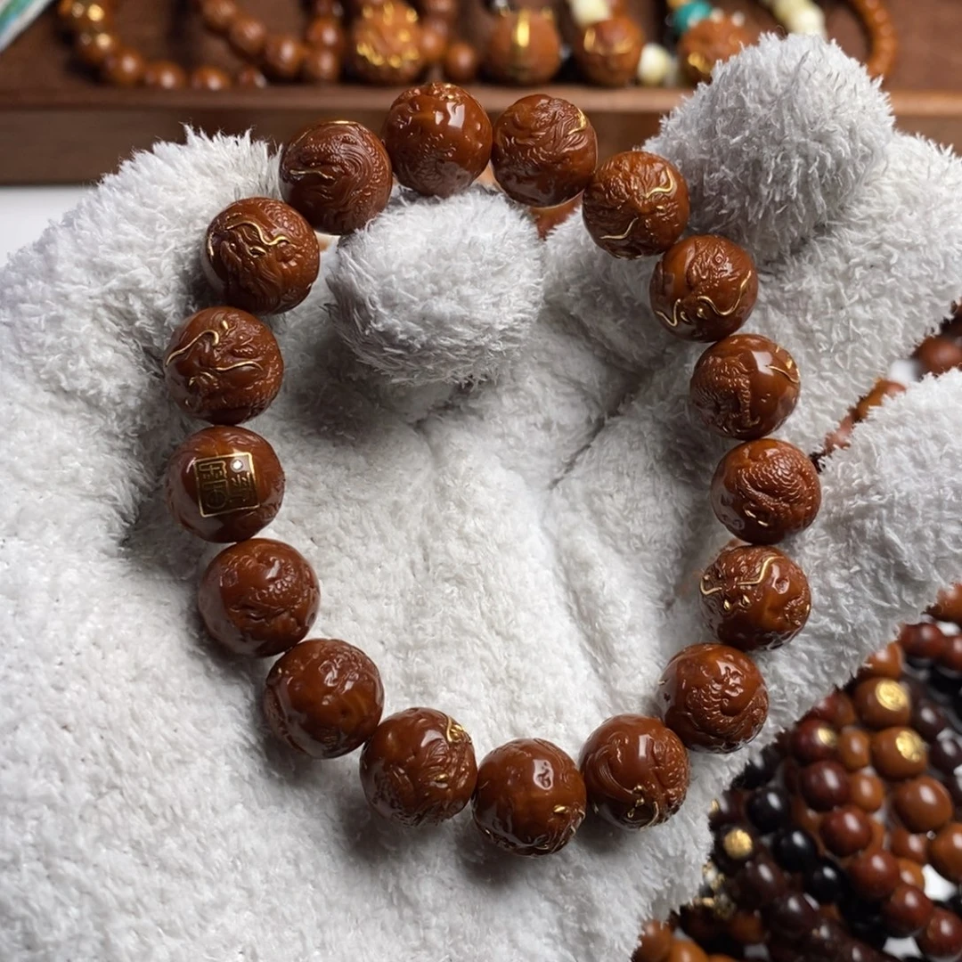 手串猴头核桃龙凤雕刻