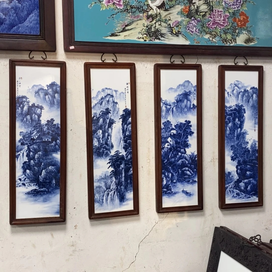 瓷80*28*4 景德镇瓷板画柴窑烧制