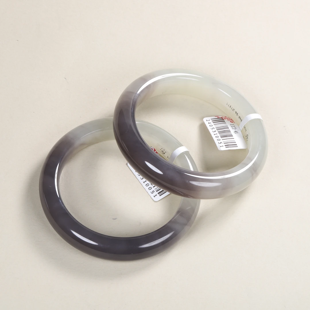 【汪氏精品】和田玉远山黛冰烟紫半山水手镯 多样性发其一 1697-G56