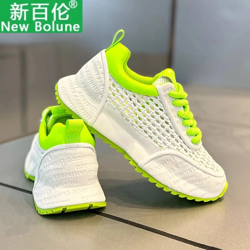NEW BOLUNE/新百伦男鞋夏季网面透气运动休闲跑步增高小白老爹鞋
