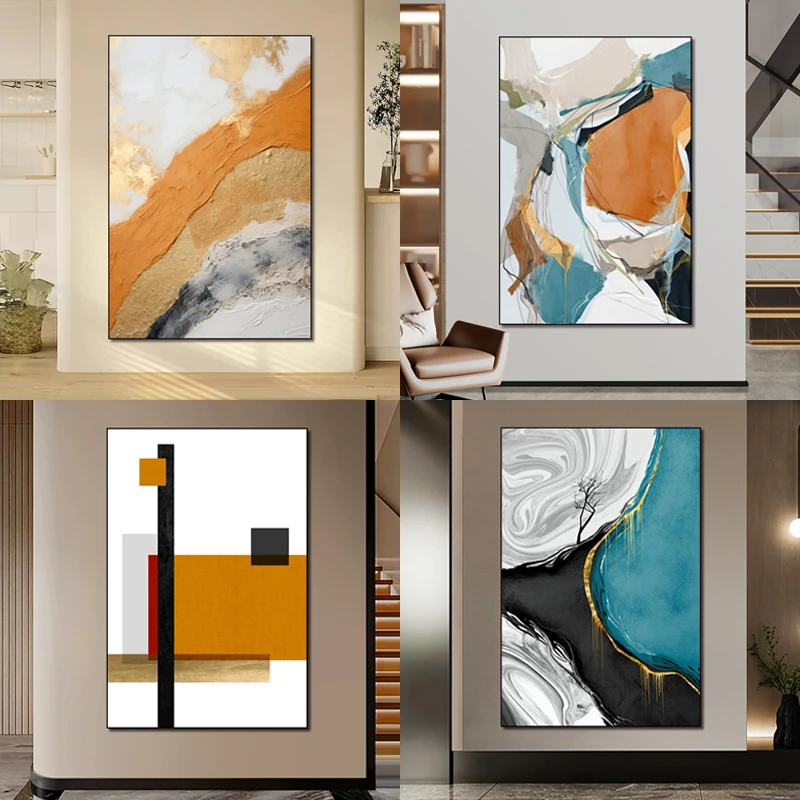 现代简约酒店客房背景墙玄关装饰画公寓抽象艺术壁画走廊过道挂画