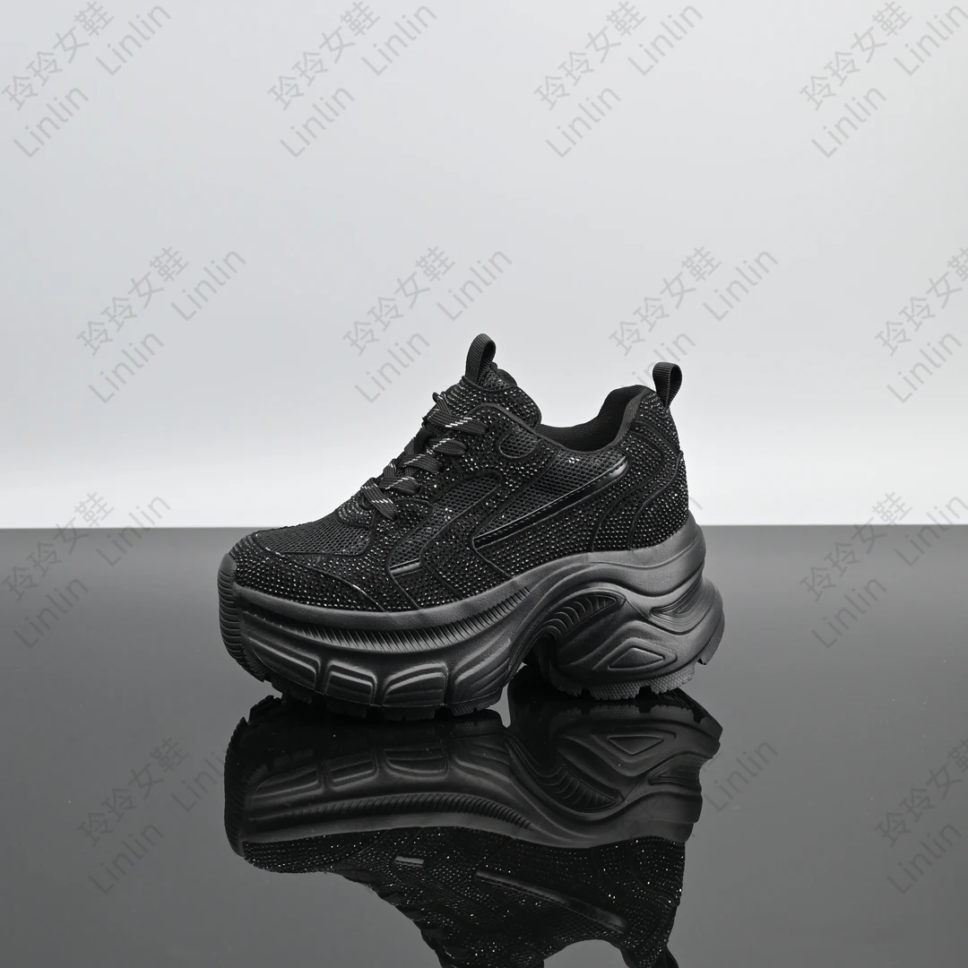 软底增高显脚小个子厚底老爹鞋女2025年春季新款松糕休闲鞋