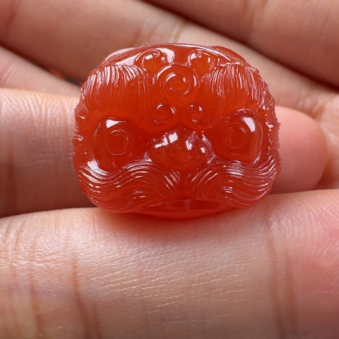 南红玛瑙未镶嵌醒狮