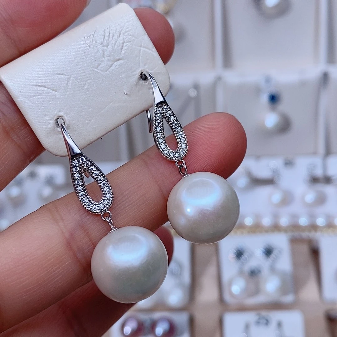 银S925镶嵌颈饰淡水珍珠一*墨