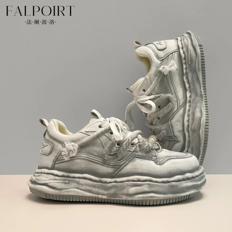 FALPOIRT复古做旧脏脏潮鞋女韩版厚底增高溶解鞋情侣运动休闲板鞋