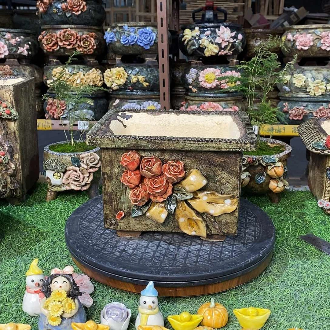 红陶青藤花器多肉花盆