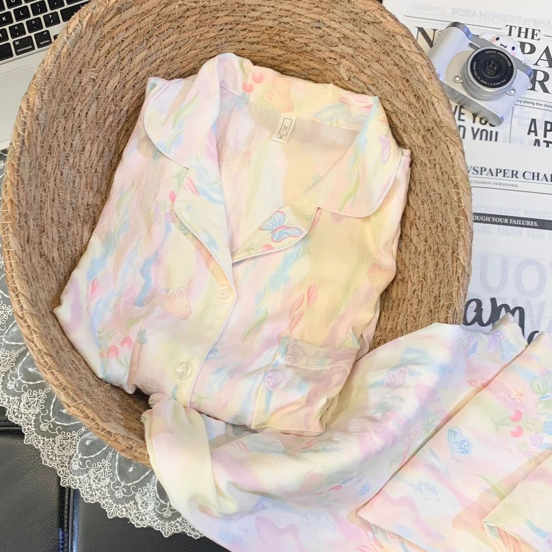 【长袖云朵绵多款可选】春秋季睡衣女两件套家居服新品卡通睡衣套装