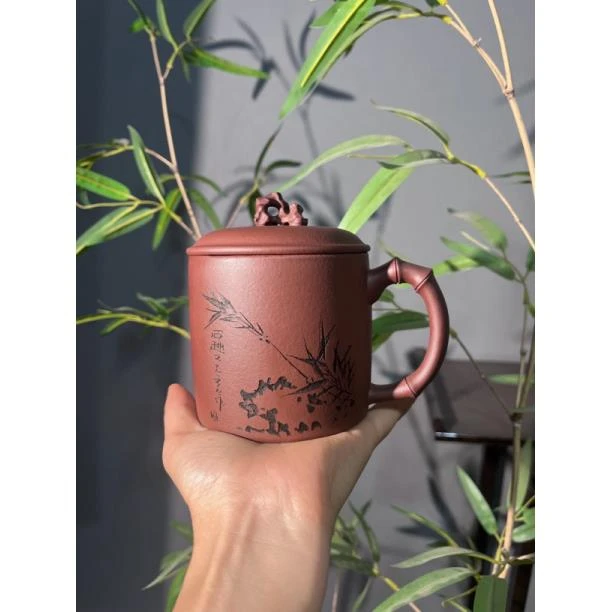 宜兴紫砂太湖石紫砂盖杯
