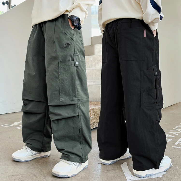 男童裤子秋装阔腿新款宽松工装裤时髦长裤中大童痞帅休闲裤直筒裤