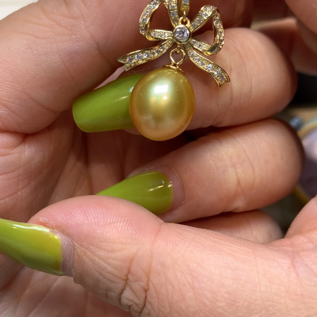 海水珍珠银S925镶嵌颈饰