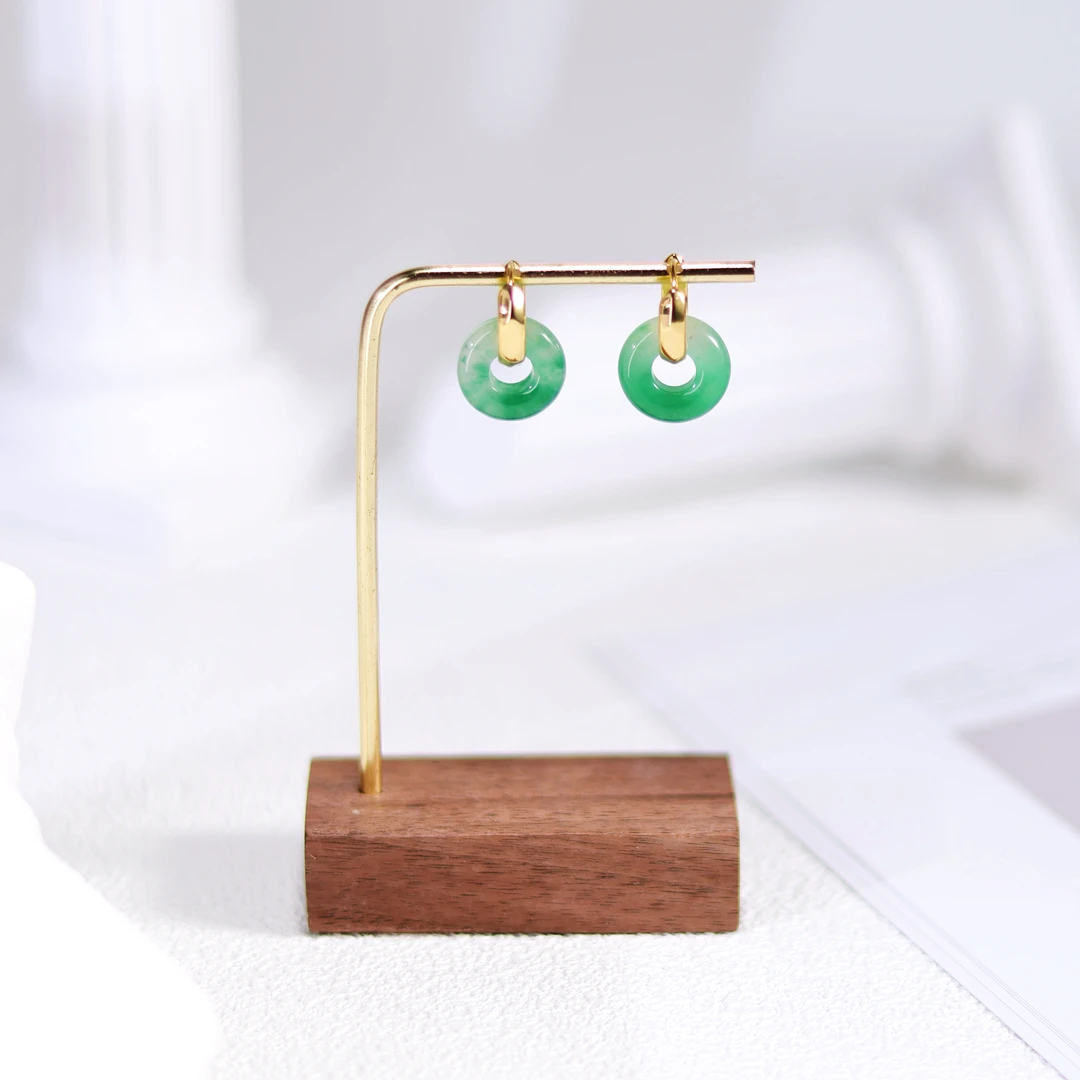 甜甜圈｜天然非洲翠甜甜圈耳坠｜多样性发货 发其一|