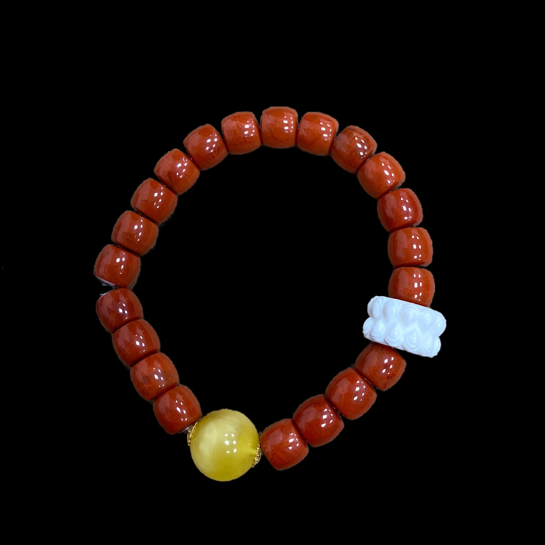 V8101南红18k手串孤品