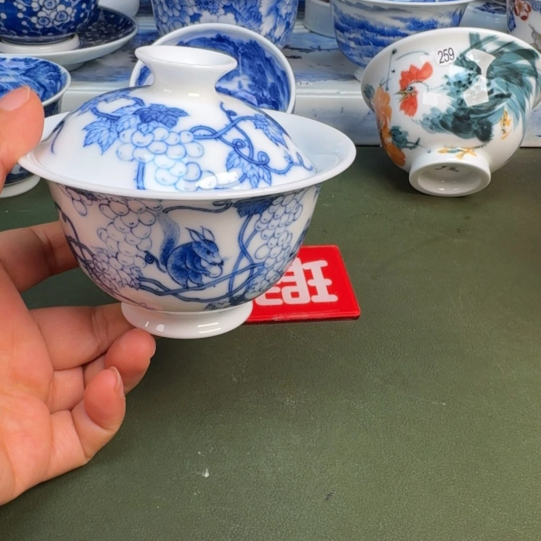 瓷景德镇纯手绘茶具圆圆280