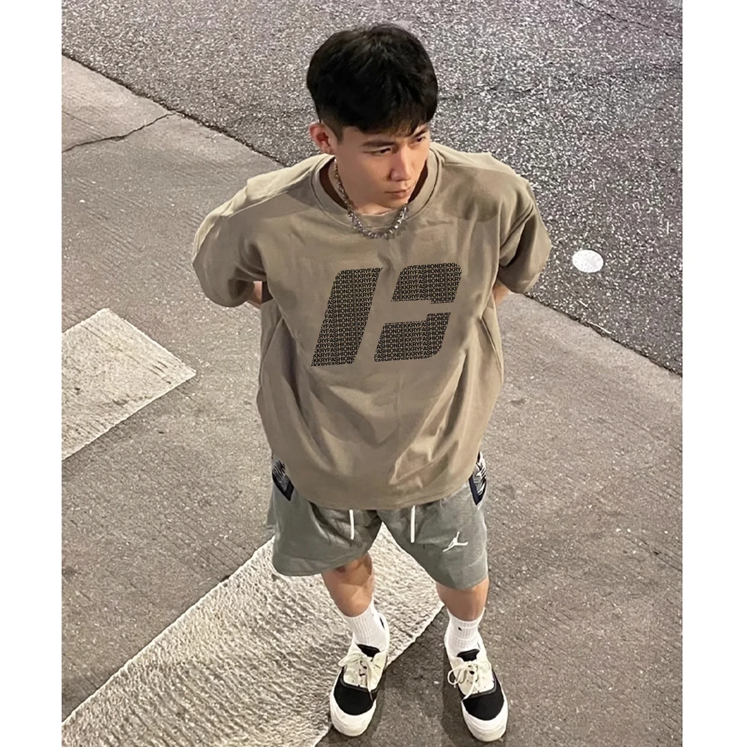 labzaa个性设计感字母印花纯棉短袖T恤男女夏宽松百搭情侣ins上衣