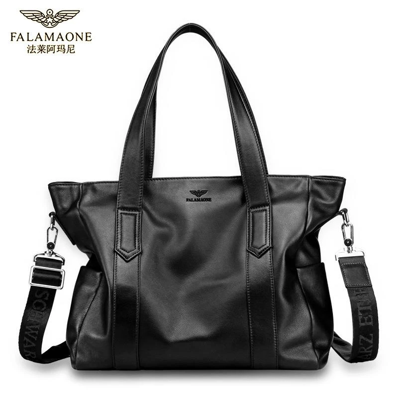 法莱阿玛尼正品牛皮男士单肩斜挎包手提真皮商务公文包电脑包办公