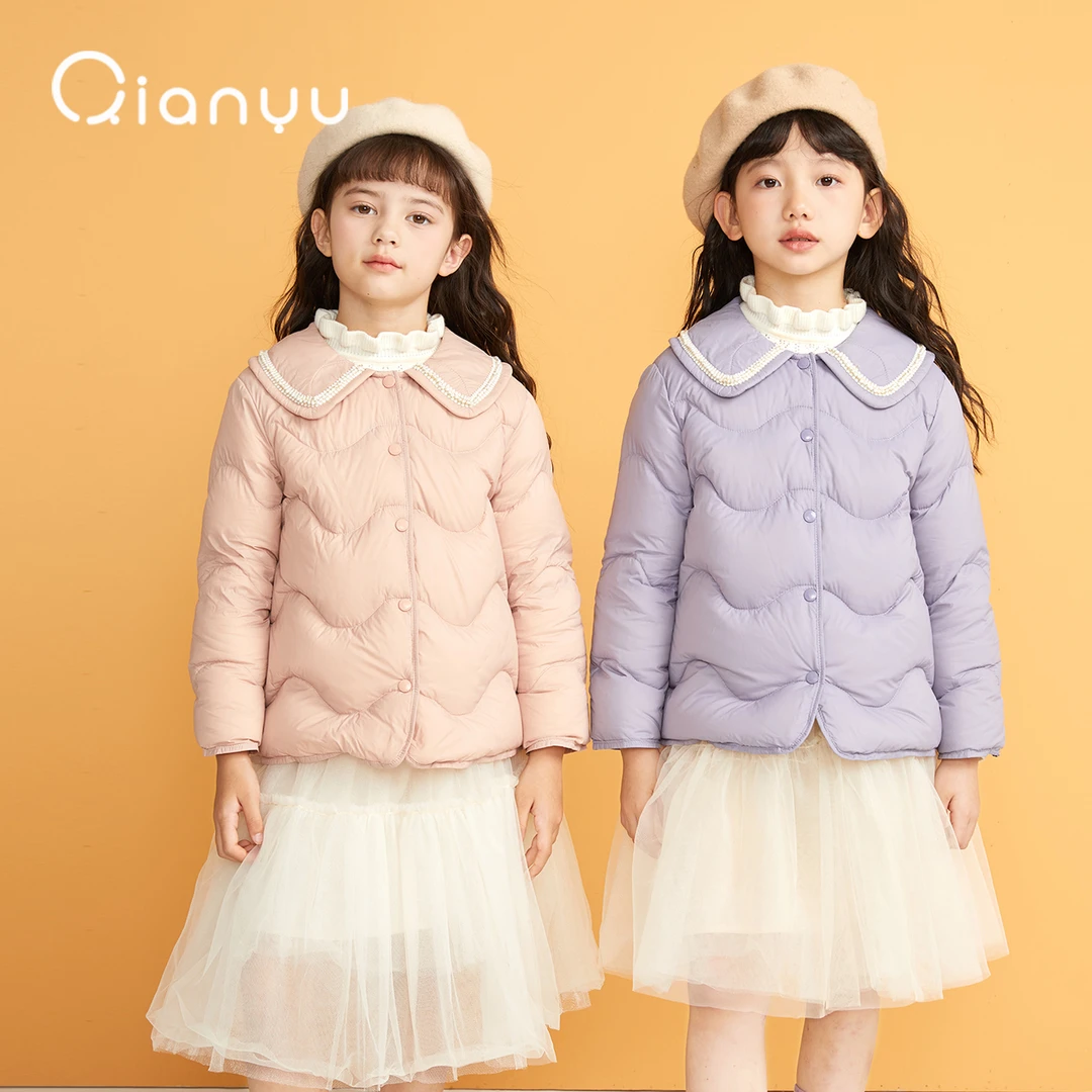 千与女童秋冬气质小香风儿童轻薄羽绒服白鸭绒春秋外套Q32346901