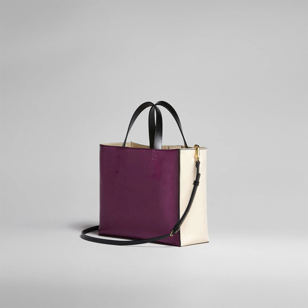 MARNI｜MUSEO SOFT女士柔软牛皮托特包单肩手提包大容量通勤拼色