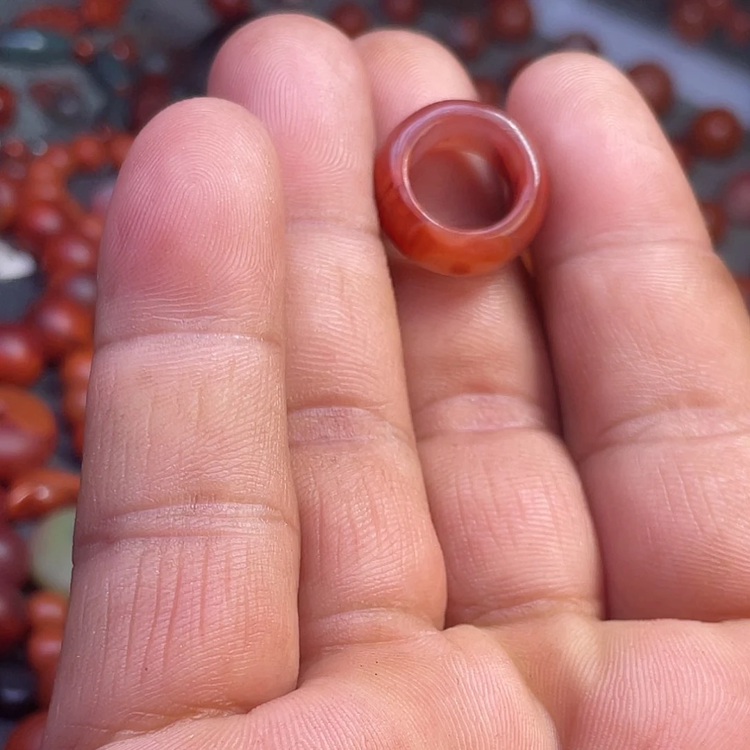 遇***毛南红玛瑙珠子未镶嵌