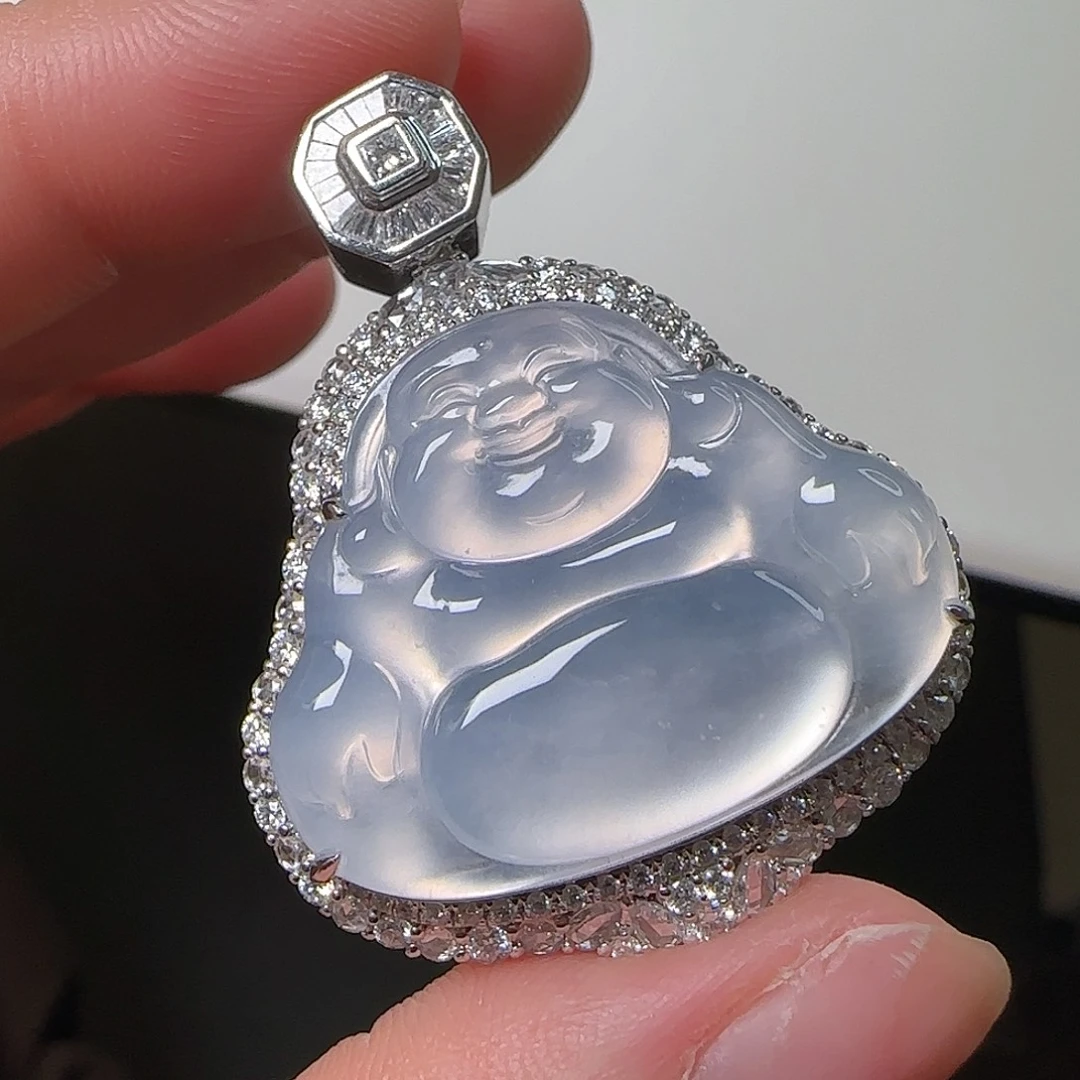 翡翠18K金镶嵌颈饰天然翡翠