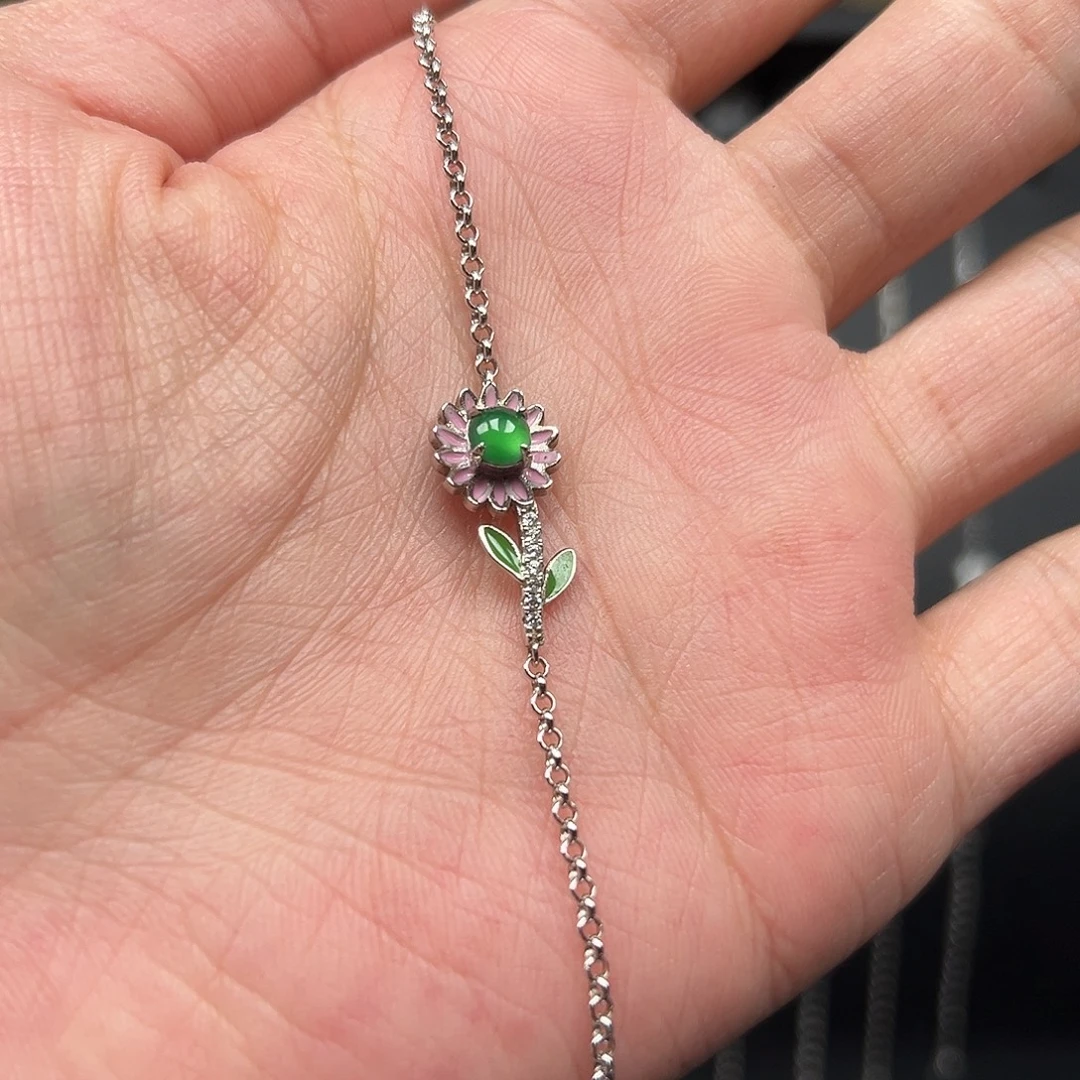 翡翠银S925镶嵌手链