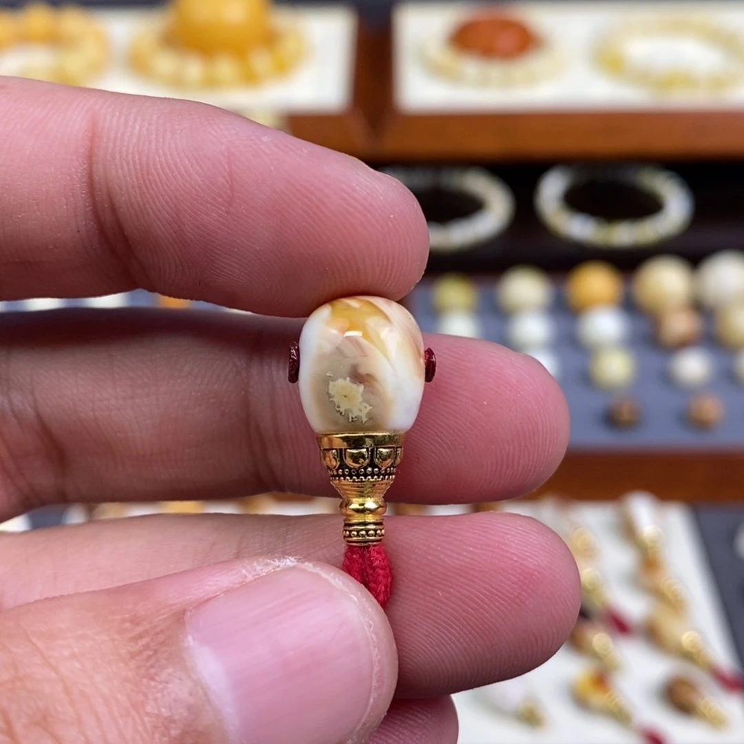 蜜蜡未镶嵌裸石配饰三通尺寸11