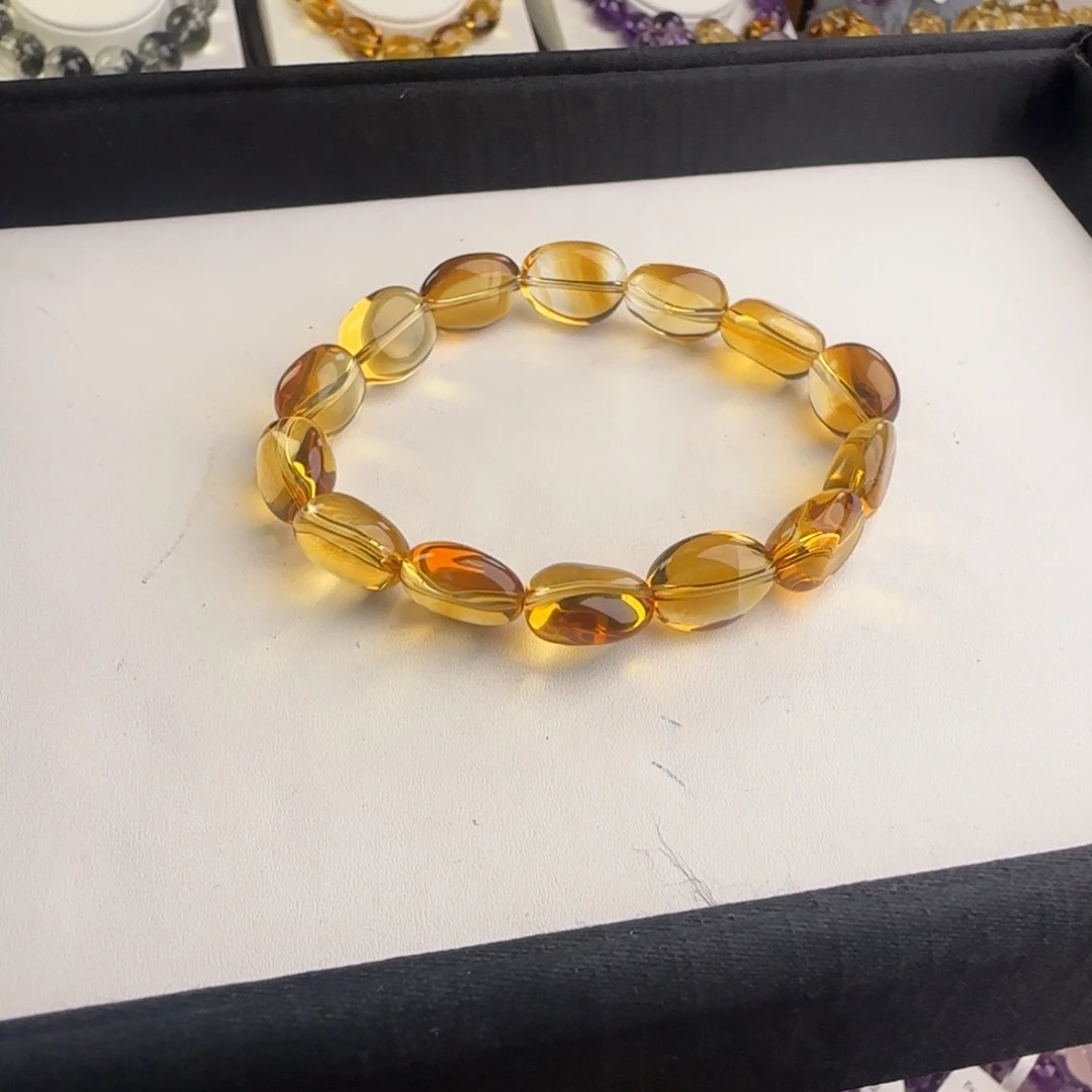 未镶嵌黄晶手链巴西黄水晶糖豆10m