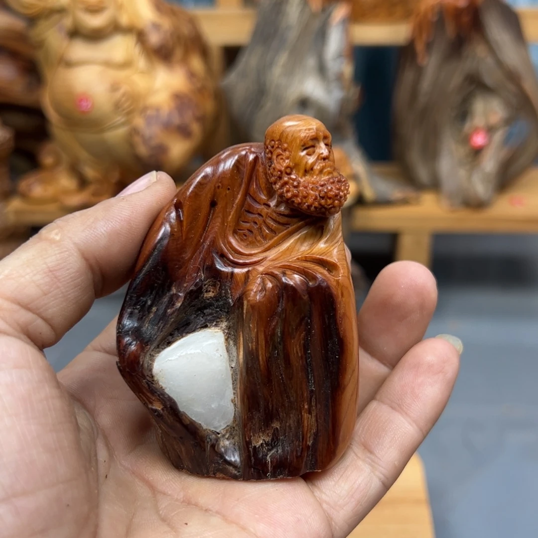 山***滩木崖柏木摆件手把件